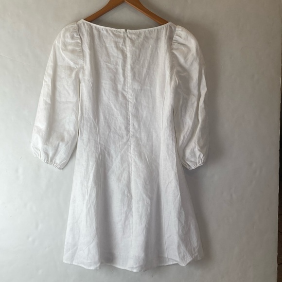 Reformation Maxine Linen Mini Dress White 8 - Picture 8 of 12